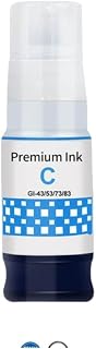 GI 53 GI53 GI-53 Color Compatible Bulk Bottle Water Based Refill Ink for G550 G650 Printer Compatible with Printer Supplies(1pcs Cyan)