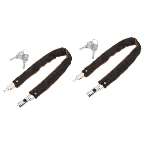 ibasenice 2pcs Outdoor Bike Lock Sturdy Chain Lock with Keys and Design for Enhanced Security Suitable for Bicycles Motorcycles and Electric Bikes Long