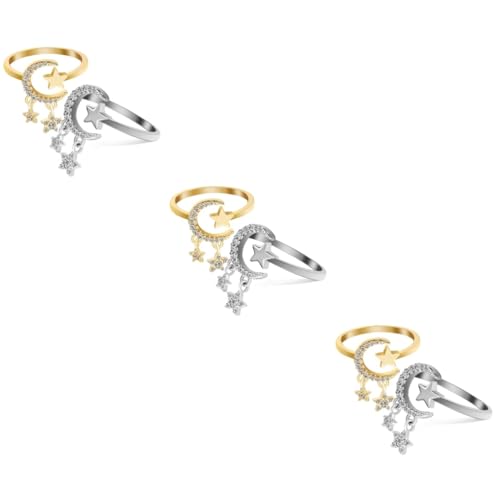 Bague étoile et lune avec zircon étincelant | Le cadeau idéal pour anniversaires de mariage