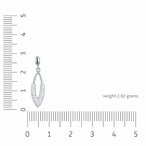 Image of Nilu's Collection Rose Gold Plated American Diamond Drop Earrings for Women And Girls | Anti-Tarnish | Anti-Allergy | Office Wear | Gift For Her