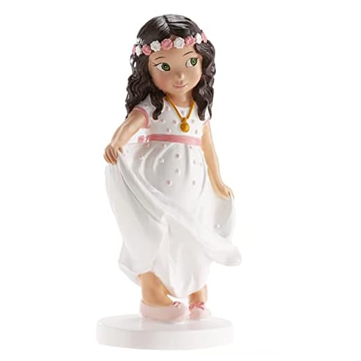 Dekora - Figura Decorativa Niña para Tarta de Primera Comunión Berta - 16 cm, 315115
