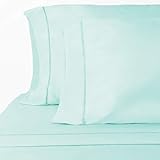 ViscoSoft Chic’y Luxe Grace - Premium Microfiber Sheet Set - Super Soft, Hypoallergenic, Wrinkle Resistant, Fade Resistant, Deep Pocket, Embellished – 4 piece (Full, Soft Aqua)