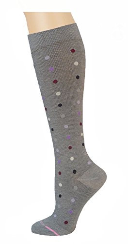 Ladies Fashion Therapeutic Compression Socks (Dots (Grey))