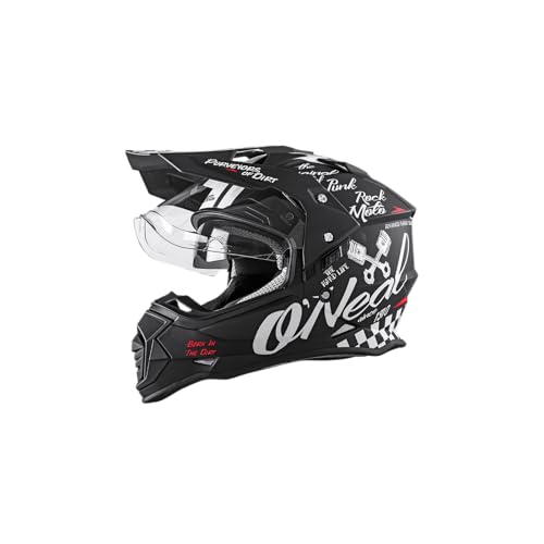 O'NEAL | Casco de Moto | Moto Enduro | Aberturas de ventilación para un máximo Flujo de Aire y refrigeración Visera Solar integrada | Casco Sierra Torment | Adultos | Blanco Negro | Talla L