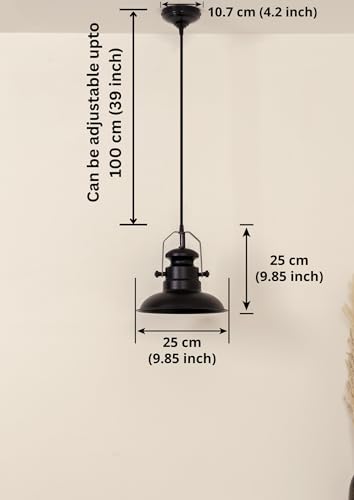 Image of Divine Trends Sailors Metal Pendant Hanging Light Black Polished | Hanging lamp for Indoor & Outdoor Usage| Ceiling Light for Cafes, Restaurants & Industrial Use - Pack of 1