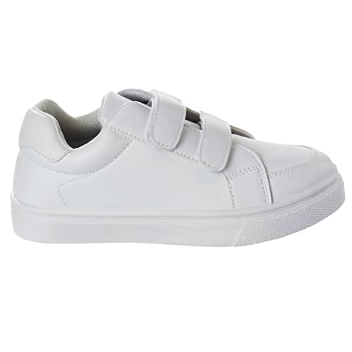 Image of French Toast Boys Girls Shoes -Unisex Athletic Casual Dress Kids School Uniform Loafer Oxford Canvas Tennis Sneakers (White /Black) (Little Kid /Big Kid)