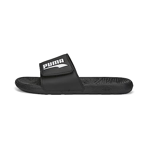 Image of PUMA Men's Cool Cat 2.0 Hook and Loop Slide Sandal, puma black-puma white, 9