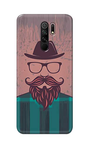 Image of PRINTFIDAA Man Icon with Beard Shirt Hipster Printed Designer Hard Case for Poco M2 / Poco M2 Reloaded Back Cover -(e) RPM1001
