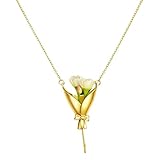 Générique Pendentif collier vase | Collier mini bouquet fleurs | Pendentif vase DIY portable pour apporter fleurs fraîches et séchées | Porte fleur élégant pendentifs cou bijoux pour mariage et fête
