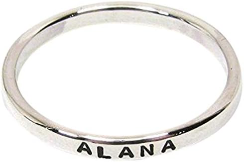 Personalized Sterling Silver Ring, Stacking Rings - 2.4 mm wide