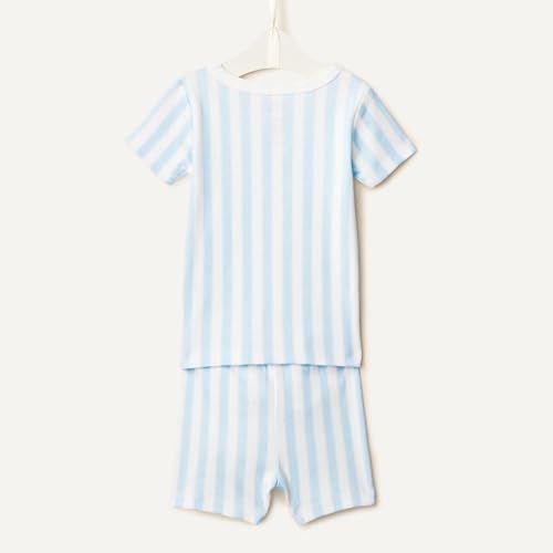 Amazon Essentials x Sofia Grainge Uni - Baby Pyjama-Set, eng anliegend, mit kurzen Ärmeln, Blassblau Kühner Streifen, 24 Monate