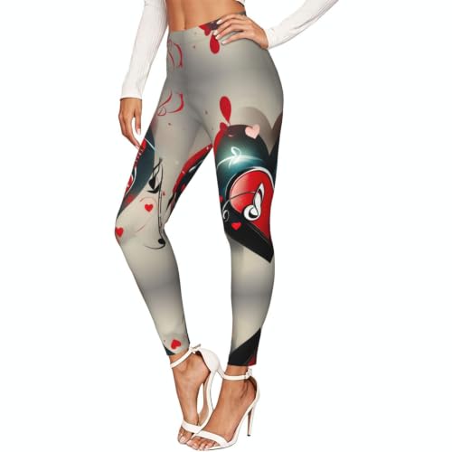 Leggings de música Treble Love para mujer mallas de gimnasio y uso diario de tacto suave