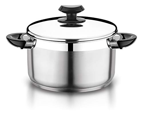 YBM Home 9 Quart Commercial Grade 18/10 Stainless Steel Stockpot with Cover Lid, Induction Stovetop Compatible Cookware with Encapsulated Aluminum Core