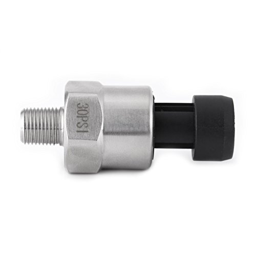 Pressure Transducer Sender Sensor Transmitter Sensor for Oil Fuel Air Water 1/8"NPT Thread 1/8"-27 NPT. DC 5V(30PSI)