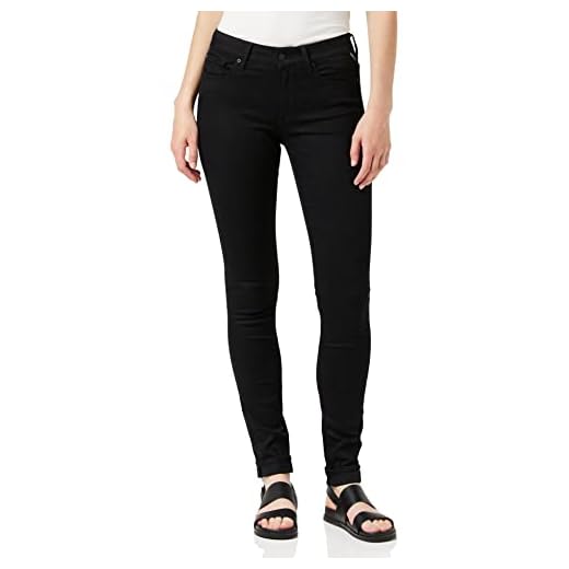 Replay Damer New Luz Hyperflex Re-Used Jeans, Svart (098 svart), 29W x 28L