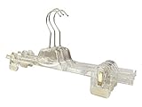 10 x Hosenbügel Hosenspanner Hosenklemmbügel Kunststoff 40 cm Klar