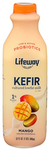 Lifeway Low Fat Kefir Cultured Milk Smoothie, Mango, 32 Ounce