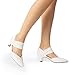 DREAM PAIRS Women's Kitten Heels Low Pumps Shoes Pointed Closed Toe Slip on Dress Work Bridal Party Wedding,Size 8.5,White,DWUMPU2506