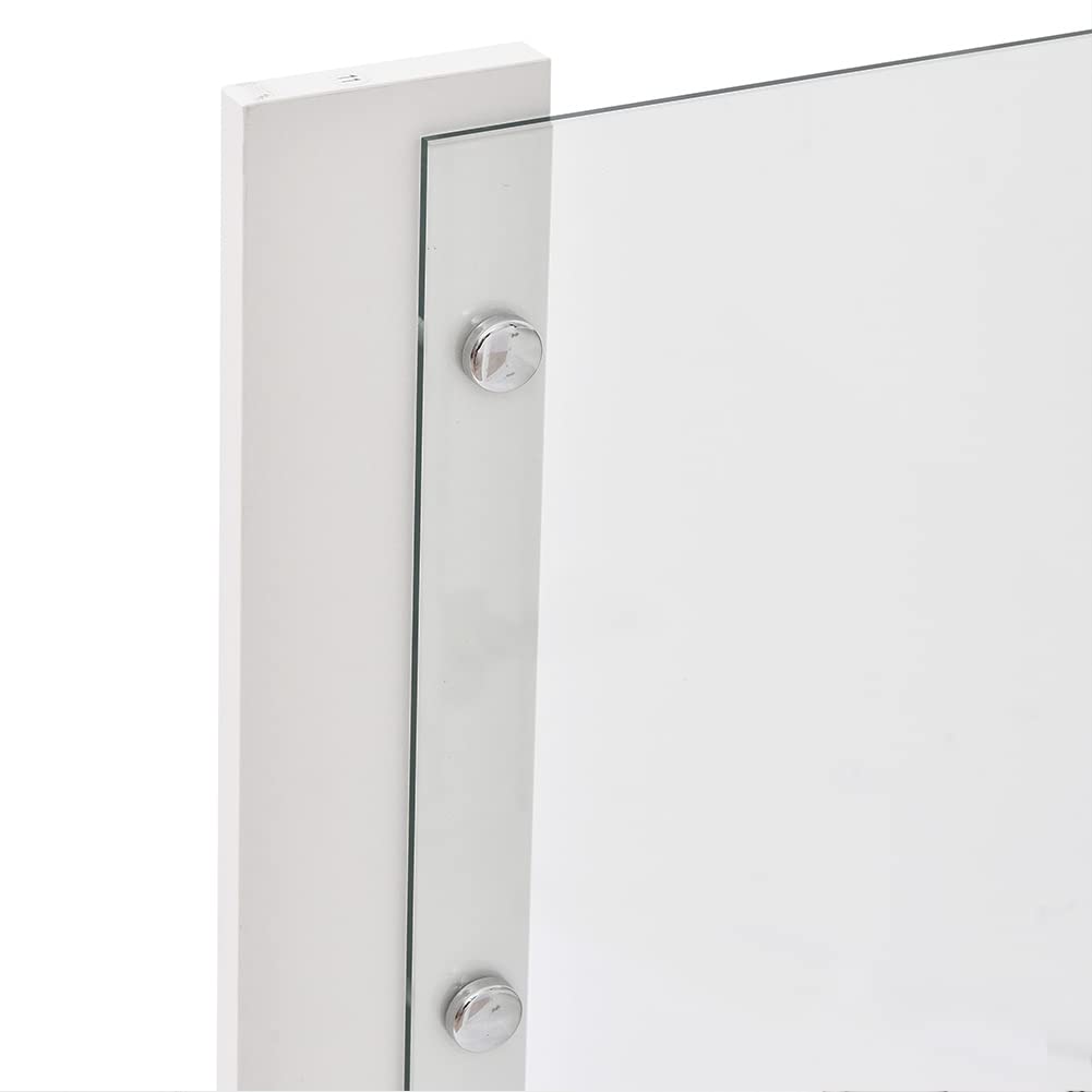 Shally Dogan Credenza, Pensile da Cucina con Vetro, Armadio Sospeso da Parete Vetrato in Legno Due Ante 1 Ripiano 2 Scomparti, Armadietto Spazioso Resistente, Dim. 80 x 32 x 72H cm (Bianco)