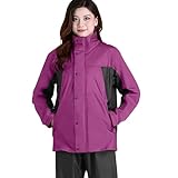 [YJSO] レインウェア 上下 上下セット 紫色 メンズ レディース 軽量 作業用 釣り ゴルフ カッパ 耐水圧 透湿 自転車 バイク 学生 通勤 通学 レインスーツ おしゃれ アウトドア キャンプ 大きいサイズ XL レインコート 超軽量