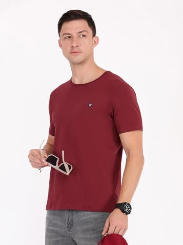 Image of Macroman M-Series Smartz Basics Half Sleeve Round Neck Stretch T-Shirt for Men, Cotton Blend (Pack of 1)