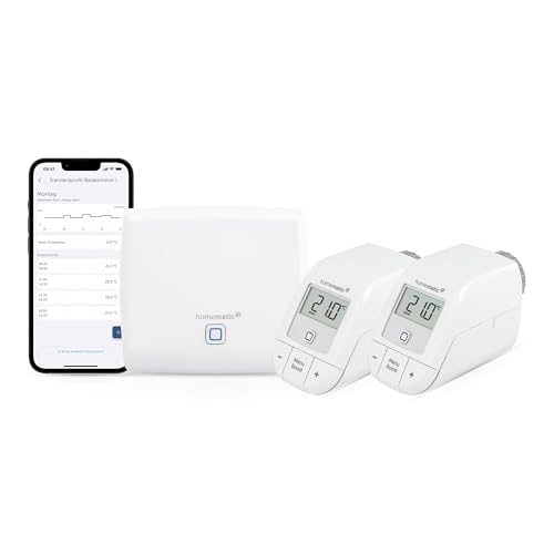 Homematic IP Heizkörperthermostat im Test - Starter Set Heizen 1 Homematic IP Smart Home Starter Set Heizen, Digitale Steuerung für Heizung mit...