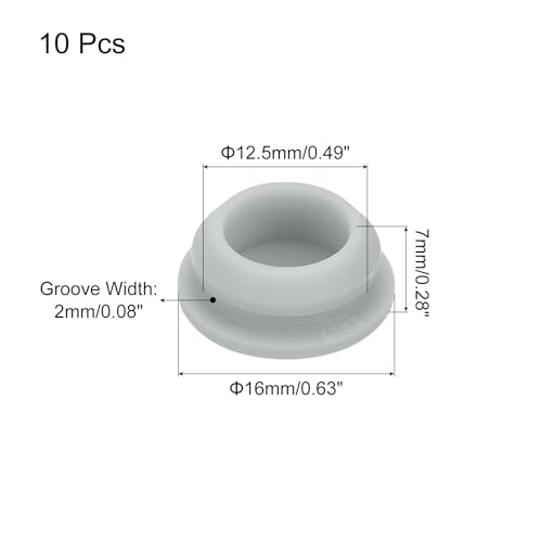 Image of MECCANIXITY 10pcs Silicone Snap in Locking Hole Plugs,12.5mm /0.5 Inch Mounting Diameter Narrow Groove Width 2mm Panel Seal Cover Round for Kitchen Bulkheads Waterproof Sealing Plugs Grey