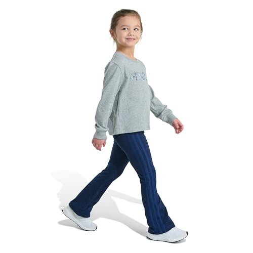 adidas Girls 2-piece Long Sleeve Graphic Heather Tee & Flare Pant Set2