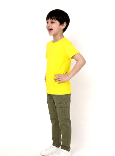 Image of Double F Branded Cotton Bio wash Round Neck Half Sleeve Solid T-Shirt for Boys and Baby