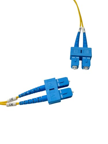 Cablix Single Mode Fiber Optic Patch Cord, Duplex SC/UPC to SC/UPC, 1.0 Meter, 2.0mm, High-Performance Optical Cable for Reliable Data Transmission