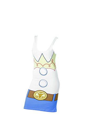 TOY STORY Jessie Cowgirl White Juniors Costume Tunic Tank Dress (Juniors Medium)