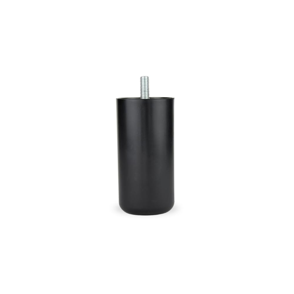 TENDAGGIMANIA Piedi Letto Contenitore, Divano in PVC Nero - Piedini per mobili Gambe per letto, Tavolini, Poltrone e Pouf Facili da Montare Altezza 10 cm - 1 Pezzo - Diametro Vite 1 CM