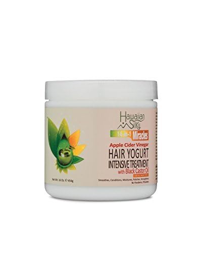 Miniatura 2 de Hawaiian Silky Yogur para el cabello con vinagre de sidra de manzana, 2 onzas líquidas, con aceite de ricino negro, sin sulfatos, sin parabenos para