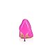 FSJ Women Classic Low Kitten Heel Pointed Closed Toe Pumps Slip On Office Ladies Prom Wedding Dress Basic Shoes Size 4 Fuchsia