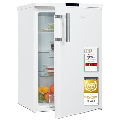 Exquisit Kühlschrank ohne Gefrierfach, 134 Liter, Elektronische Steuerung, Schnellkühlen, Alarmfunktion, Vollraumkühlschrank 55 cm Breite, KS516-V-HE-011D weiss