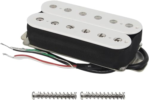 Captador Para Guitarra Fleor Humbucker PAF Braço Alto Ganho Ajustável (Branco)