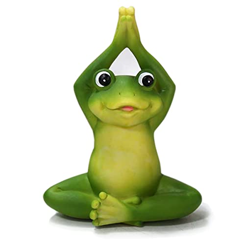 14,7 cm Harz meditierende Yoga Frosch Statue Figur Home Dekorative Akzent Dekor für Tischplatte Wohnzimmer Schlafzimmer Schreibtisch Schrank Regal Büro Cover