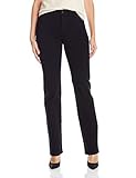 NYDJ Women's Marilyn Straight Leg Jeans, Black, 14