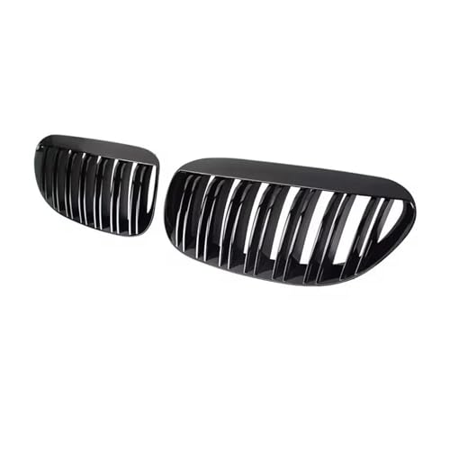 Calandre Avant BMW Série 6 E63 E64 Grille Double Lamelles Noir Brillant ABS