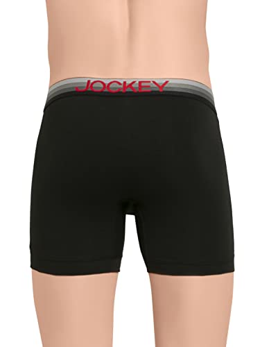 Image of Jockey ZN03 Men's Super Combed Cotton Elastane Stretch Solid Boxer Brief with Ultrasoft Waistband