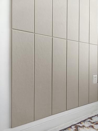 Shiplap Felt Wall Panels for Interior Wall Decor, Accent Wall Paneling for Bedroom Living Room & Office, Peel and Stick, Sound Absorbing – 24 Pack Felt Wall Tiles with Adhesive - Light Camel