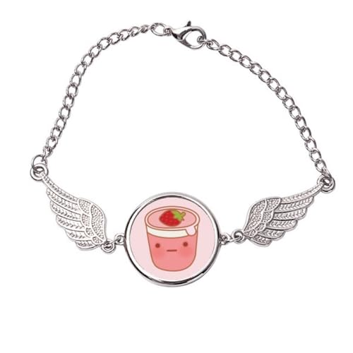 Bracelet ailes d'ange en métal look estival fraises et glace tendance ys/m