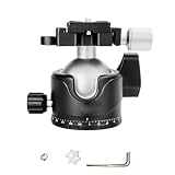 Hosioe Kompaktowa, Niskoprofilowa Głowica Kulowa Statywu DSLR Camera 46mm Panorama Ballhead Podstawa Obrotowa 360° Stop Aluminium 362g