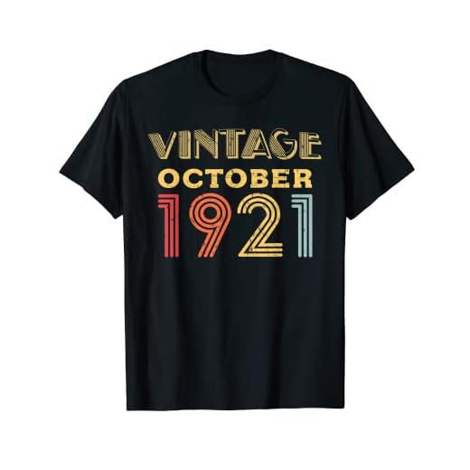 Vintage Octubre 1921 Retro 100 Años 100 Regalo de cumpleaños Camiseta