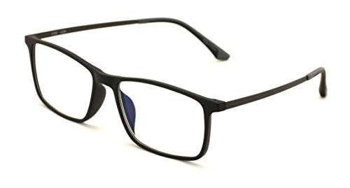Vision World Eyewear TR90 With Flexible Titanium B Temple Rectangle Reading Glasses - Blue AR Coating - Reduce fatigue, strain, & dry eye from computer usage. (Matte Black, 2.50) - Thumbnail 2