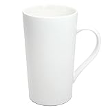 Momugs 20 OZ Plain Large Tall White Ceramic Milk Tea Coffee Mug with Handle as A Gift for Dad Mom Friends