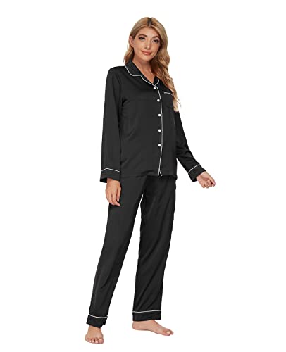 GOSO-Pyjama-en-satin-pour-femme-Motif-floral-a-manches-longues-et-short-Vetement-de-nuit-doux