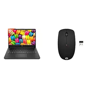 HP 14 Thin & Light Laptop (Intel Pentium/8GB RAM & 256GB SSD Storage/Win 11 Home + MS Office)+HP X200 Wireless Mouse with 2.4 GHz Wireless connectivity and 18-Month Battery Life