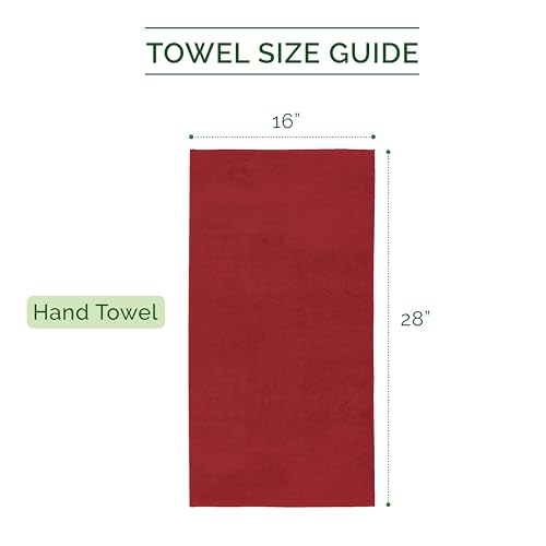 Image of Elegant Comfort Three Line Popcorn Towel Set for Bathroom 16 x 28 inches, Premium Hotel Quality 4-Pack Hand Towels, 100% Turkish Cotton, Soft and Durable, Quick Dry and Highly Absorbent, Burgundy