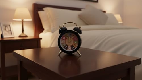Image of BUQARO Dreamy Retro Metal Body Cute Small Mini Twin Bell Alarm Clock with Soft Raibo